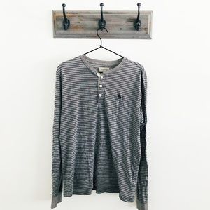 Abercrombie & Fitch Gray Stripe Long Sleeve L